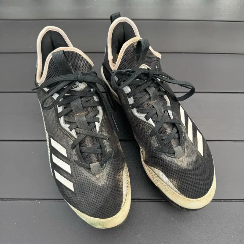 Adidas Icon Bounce Pro Baseball Softball Metal Cleats Black Sz 9-10