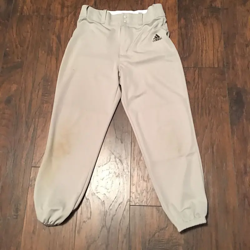 Adidas Mens Incite Climalite Gray Baseball/Softball Closed Bottom Pants Sz Med