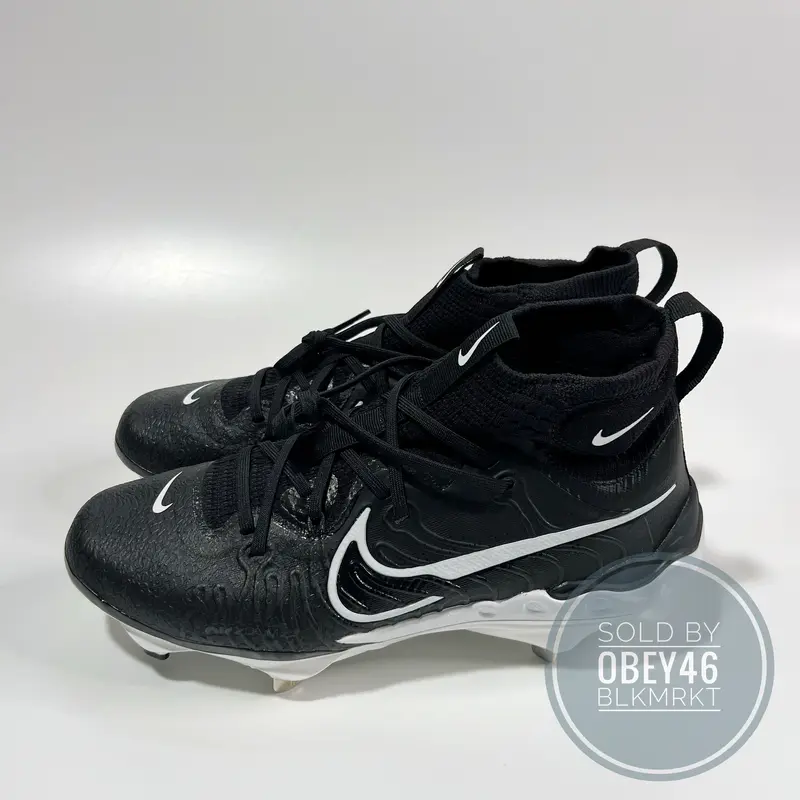 Nike Men's Alpha Huarache NXT Metal Baseball Cleats Black 10.5
