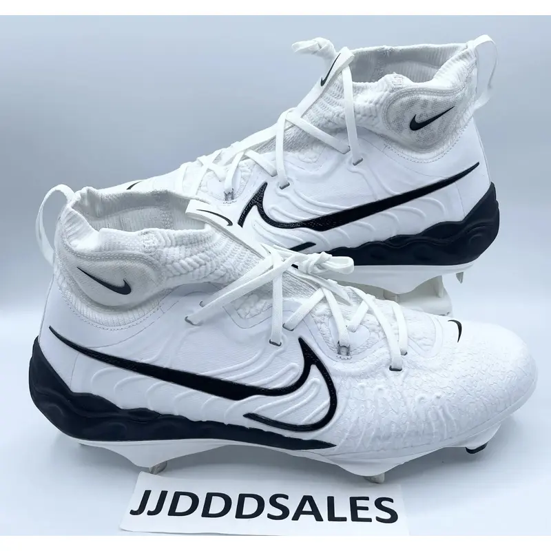 Nike Alpha Huarache NXT White Black Metal Baseball Cleat DJ6517-101 Mens Sz 13 New