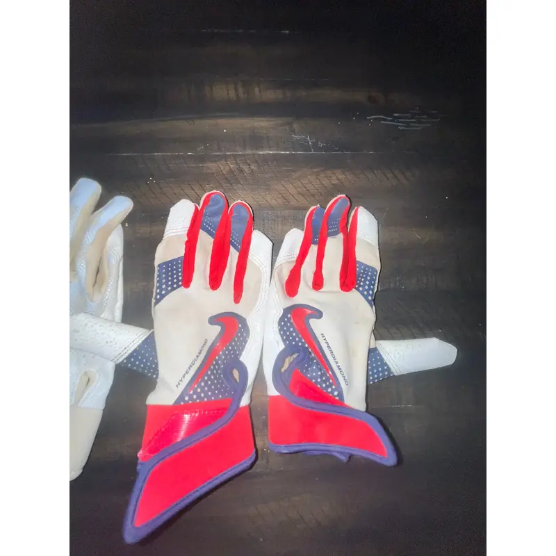 Nike Hyperdiamond Batting Gloves  Red, White & Blue  Youth Size
