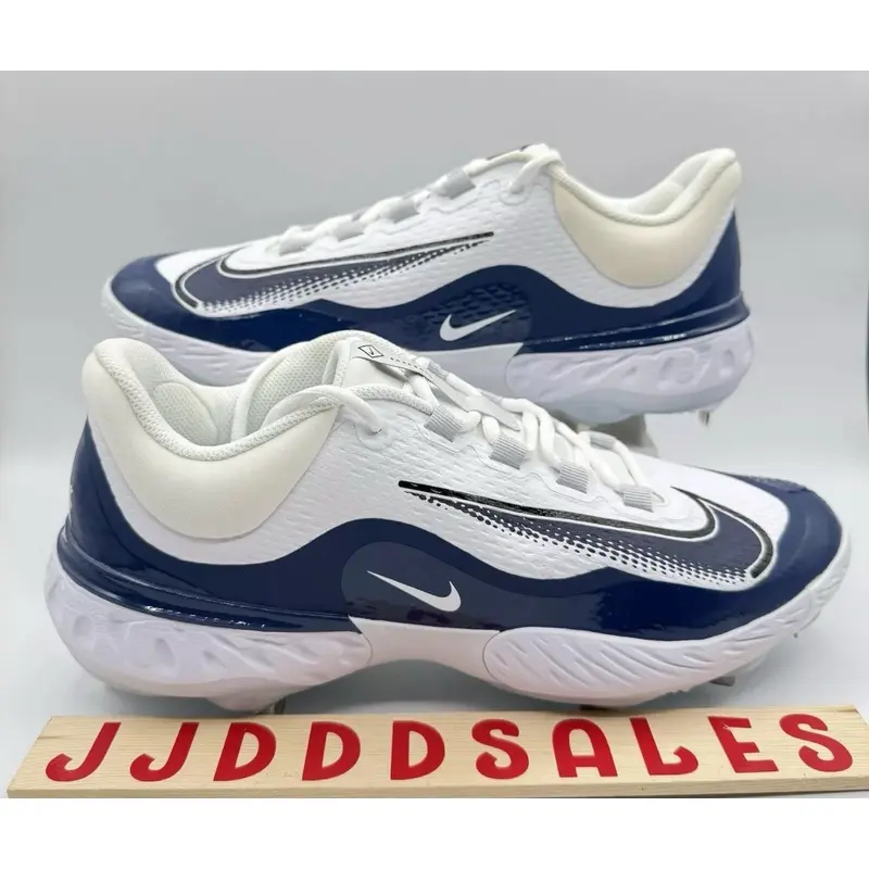 Nike Alpha Huarache Elite 4 Low White Midnight Navy FD2745-103 Baseball Sz 10  New