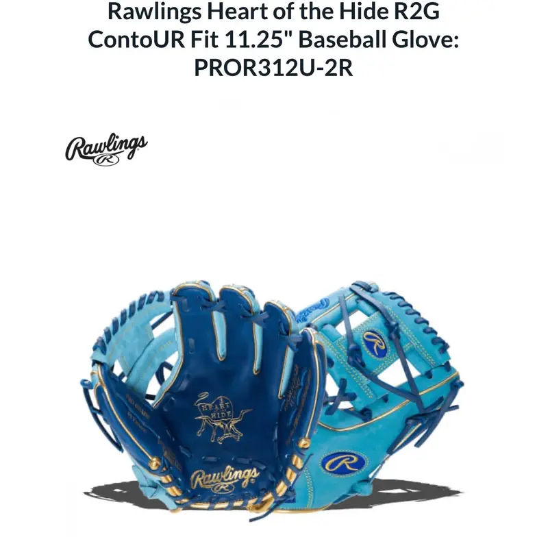 New Rawlings Heart of the Hide 11.5" Contour Fit Baseball Glove.