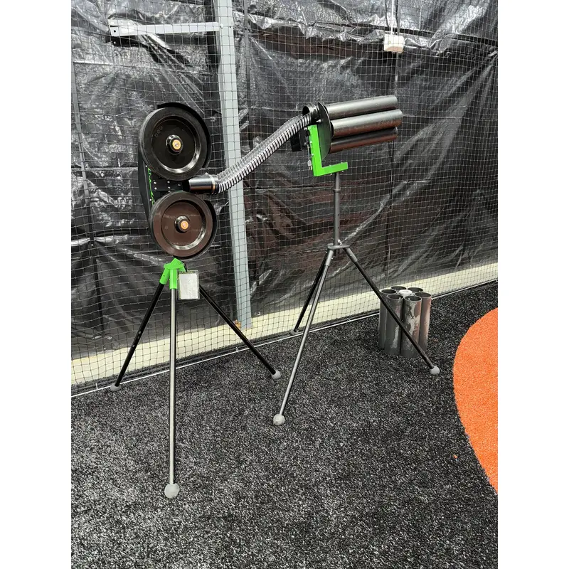 Spin ball Wizard 2 Wheel Pitching Machine & Baseball/Softball Auto Turret Feeders