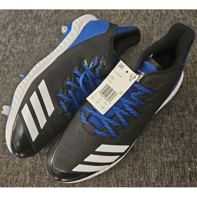 Adidas Icon Bounce (US Size 12) Men's Metal Baseball Cleats Black Blue