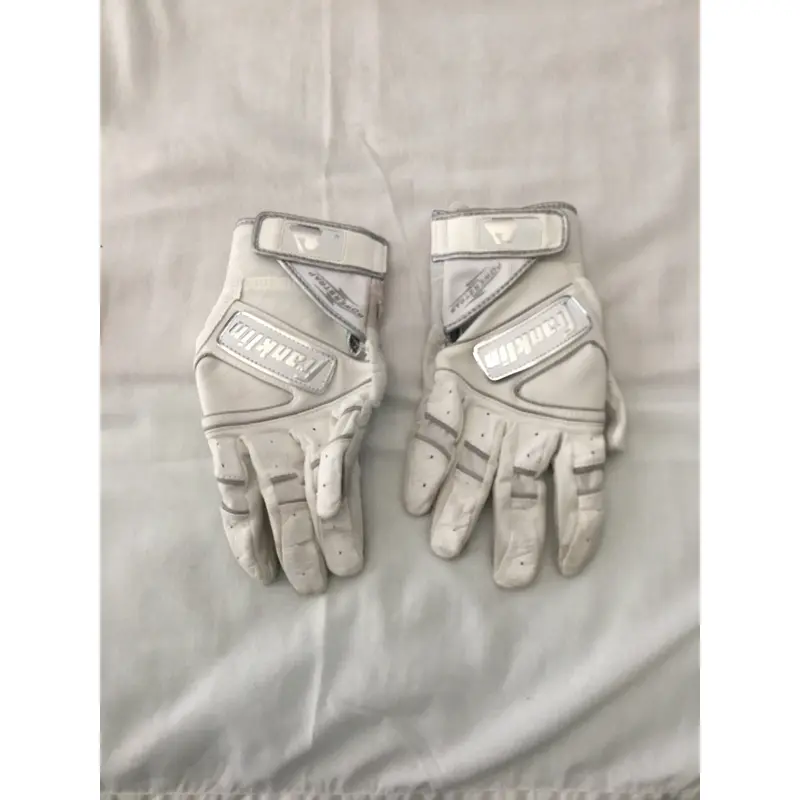 Franklin Powerstrap Chrome Adult XL Batting Gloves Used White