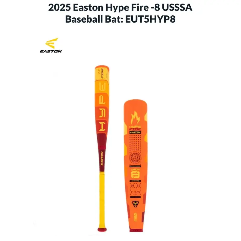 New Easton Hype Fire USSSA Certified Bat (-8) Composite 23 oz 31"
