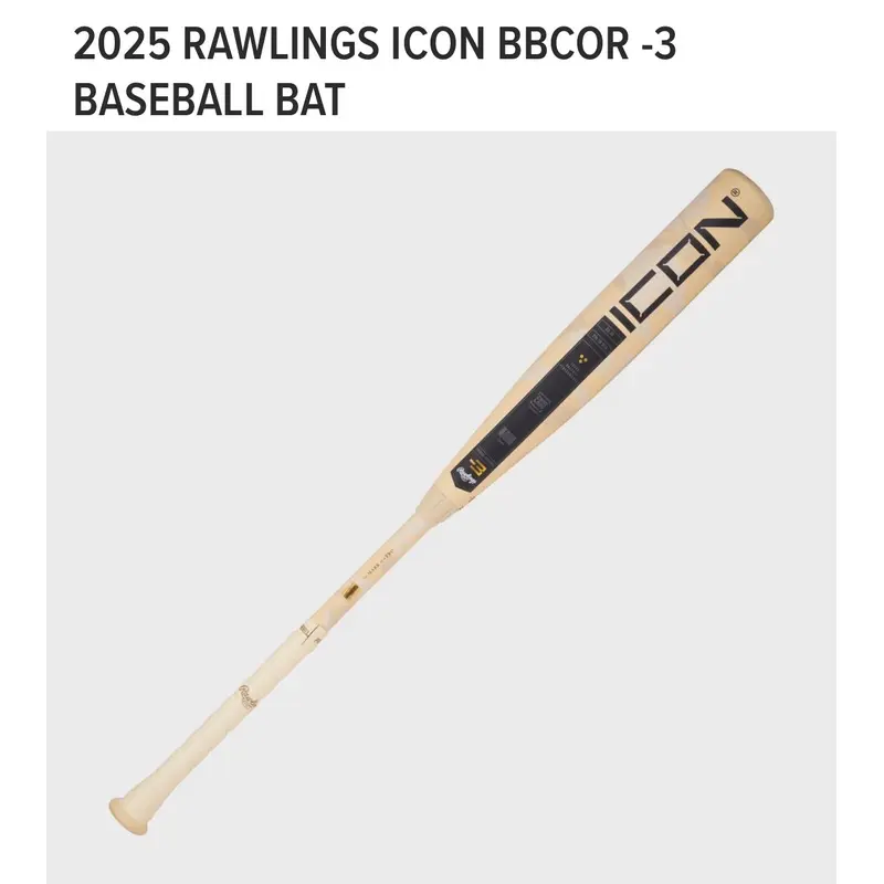 New Rawlings Icon BBCOR Certified Bat (-3) Composite 30 oz 33"