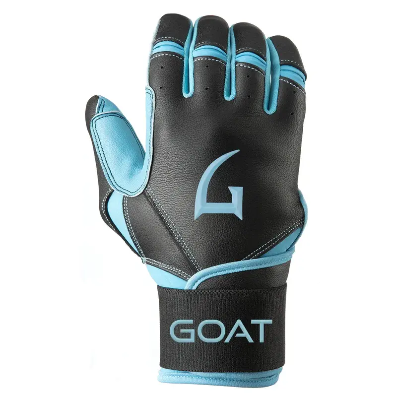 GOAThletic Batting Gloves - Black & Electric Blue - ADULT SMALL - New