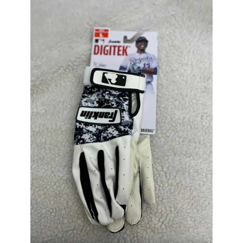 Franklin Digitek Men's Baseball Batting Gloves Sz Large NWT New MLB White/Black