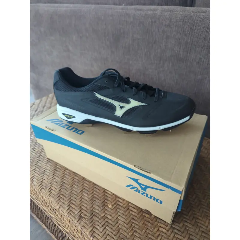 Black Men's Size M 14.0 (W 15.0) Adult Mizuno Low Top Metal (New)