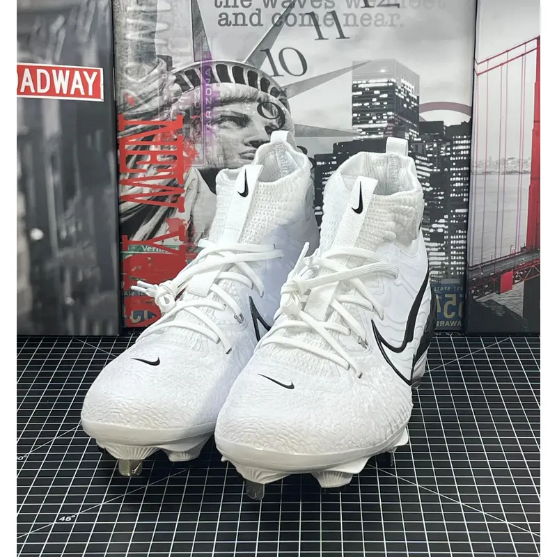 Nike Alpha Huarache NXT Metal Baseball Cleats White Black DJ6517-101 Mens 13 NEW