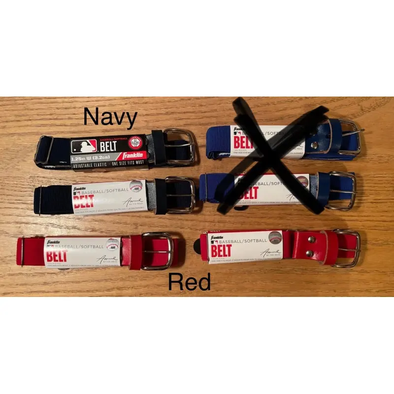 Franklin Baseball/ Softball Belts Navy, Red