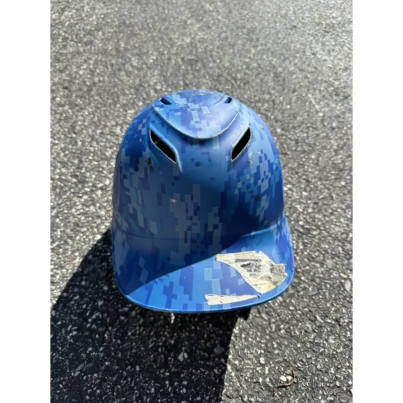 Used One Size Fits All Under Armour Blue Camo UABH100 Batting Helmet
