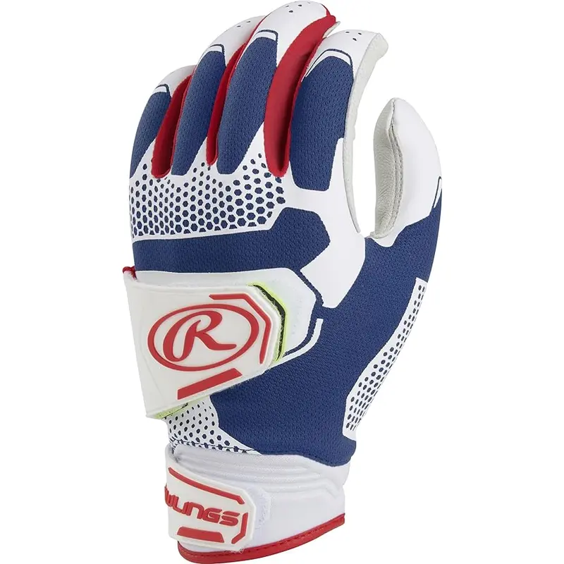 New Rawlings Red,White, and Blue Workhorse Batting Gloves