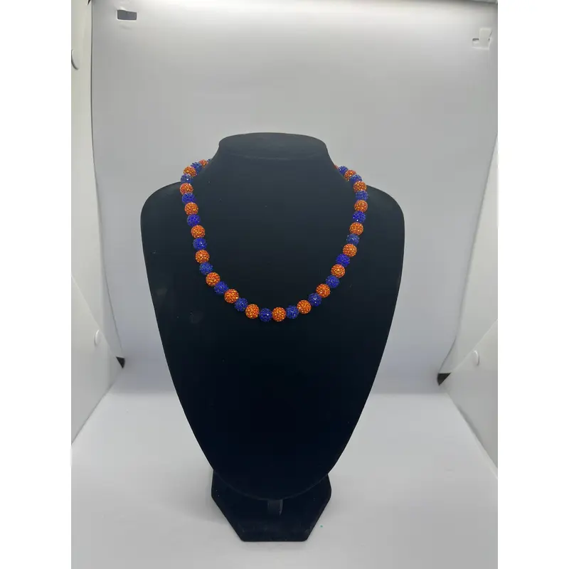 MLB type rhinestone necklace