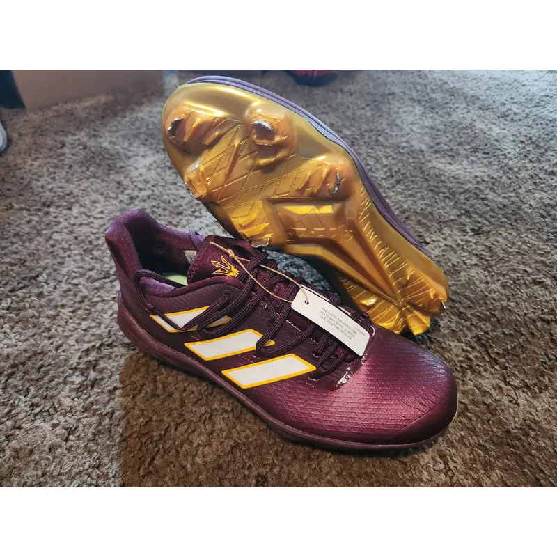 adidas Adizero Mens 8 Afterburner ASU Arizona Baseball Cleats Sun Devils Maroon