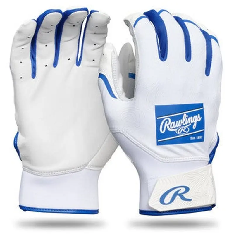 New Rawlings Clout Adult Batting Gloves White/Royal XL 11506-RAWCL25BGWRXL
