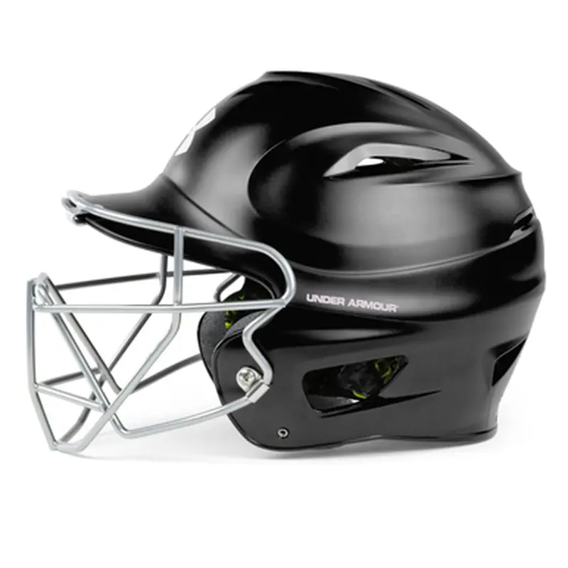 New Under Armour Adult Batting Helmet w/Mask Black #UABH100FG 11506-ASTUABH100FGSB