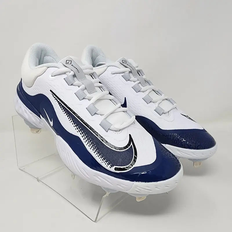 Nike Baseball Cleats Mens 9 White Alpha Huarache React Elite 4 Low Logo Lace Up
