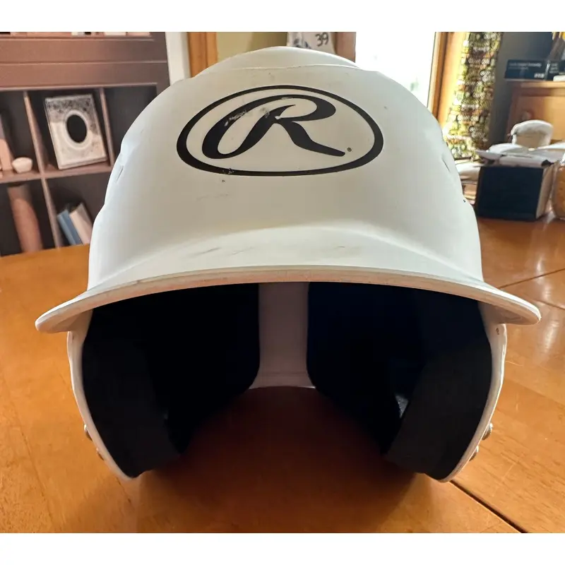 Rawlings white baseball helmet