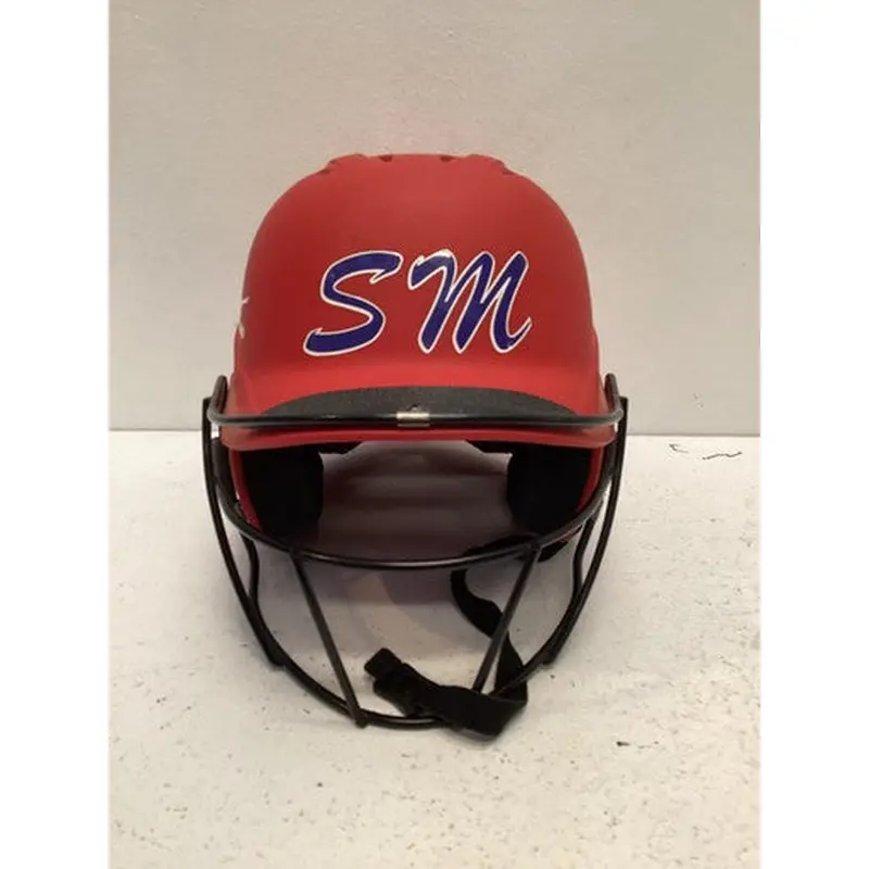 Used Mizuno Batting Helmet w/Mask Red S/M 11443-S000190337