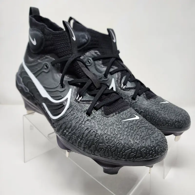 Nike Baseball Cleats Mens 10 Black Alpha Huarache NXT Metal Zoom Air Swoosh