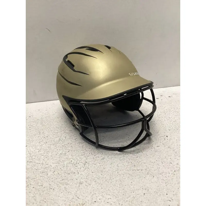 Used BoomBah HELMET Batting Helmet w/Mask Gold Fits all 11443-S000195112