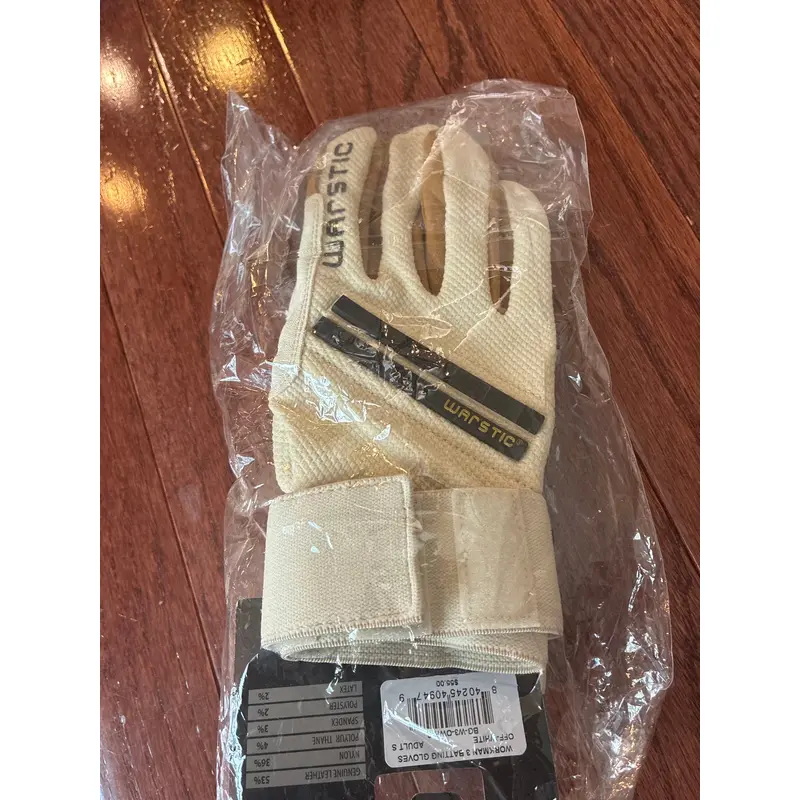 Brand New Warstic Workman 3 Adult Small Batting Gloves White