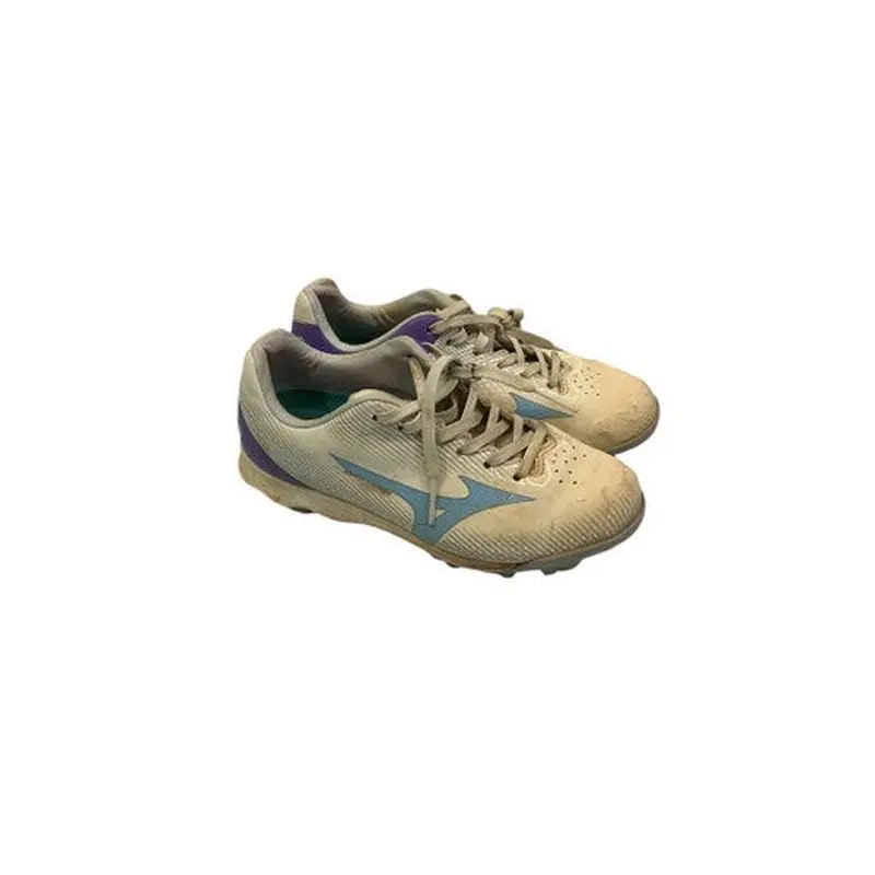 Used Mizuno 9 SPIKE BB/SB Cleats White And Purple Junior 04 11347-S000233882