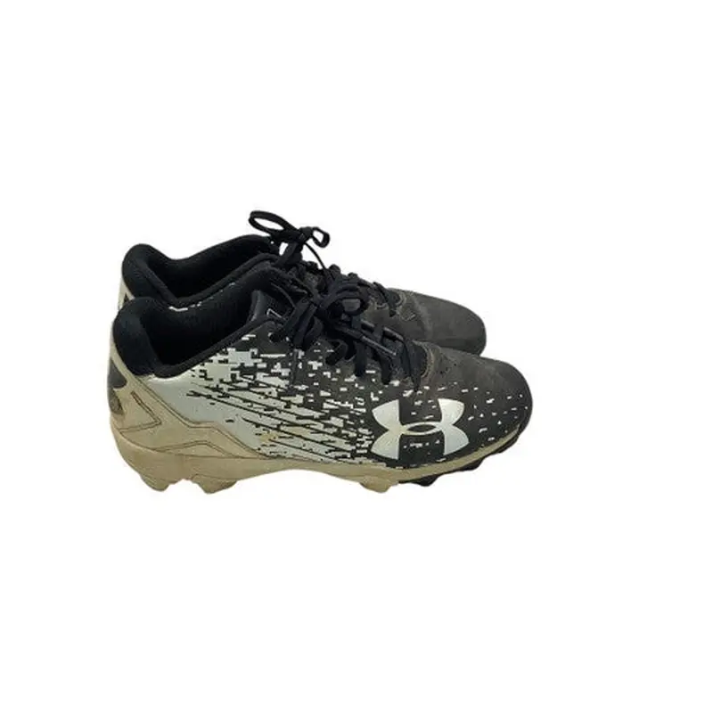 Used Under Armour 12 SPIKE BB/SB Cleats Black And White Junior 04 11347-S000240430