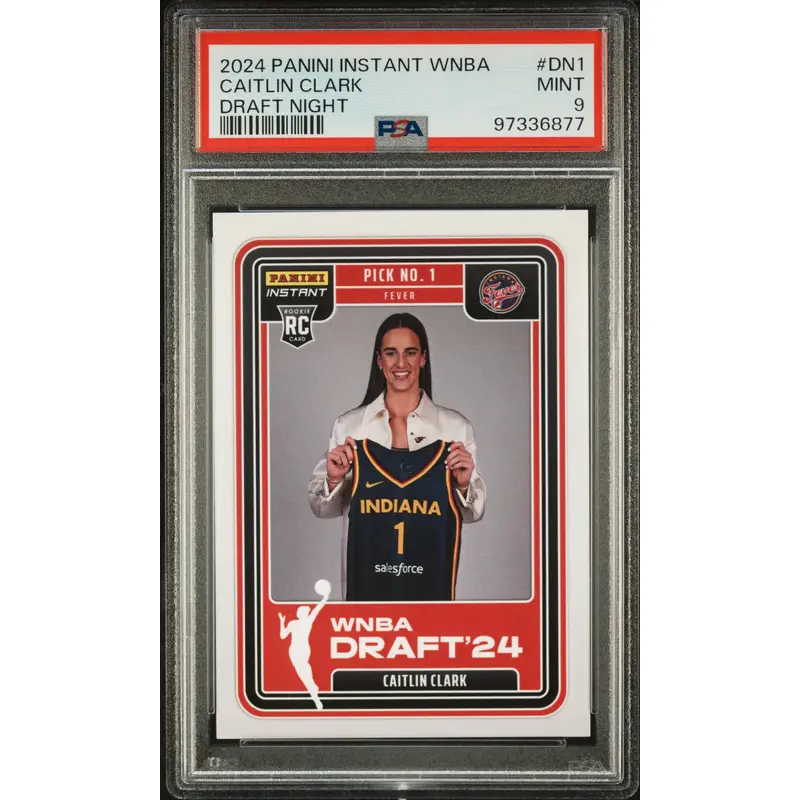 Caitlin Clark 2024 Panini Instant WNBA Draft Night PSA 9 Mint 6877