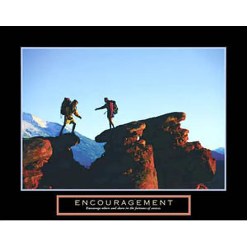 Rock Climbing "Encouragement" Motivational Poster - Front Line