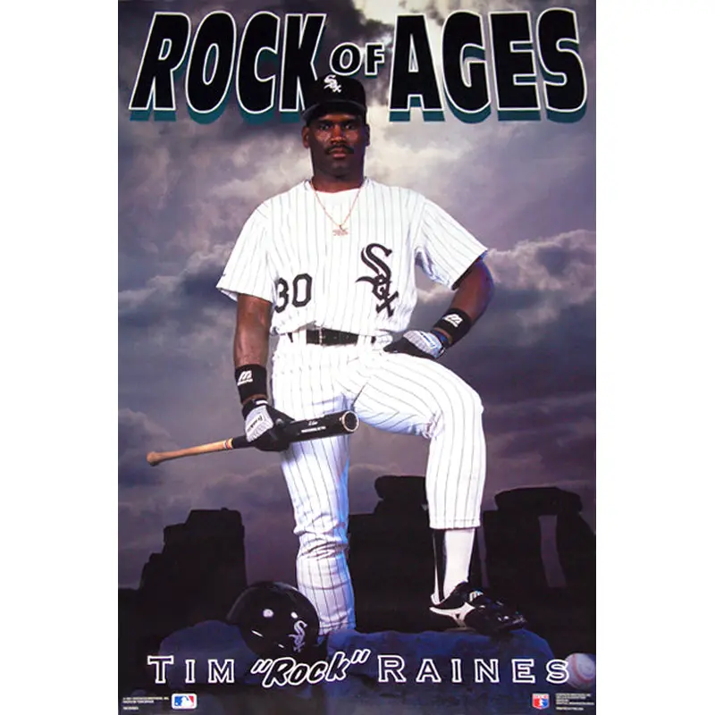 Tim Raines "Rock of Ages" Chicago White Sox Poster - Costacos 1991