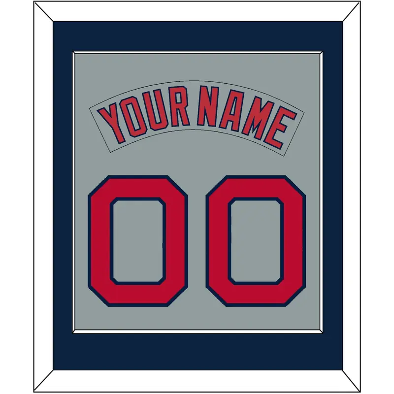 Boston Nameplate & Number (Back) Combined - Road Gray (1992-2008) - Single Mat 3
