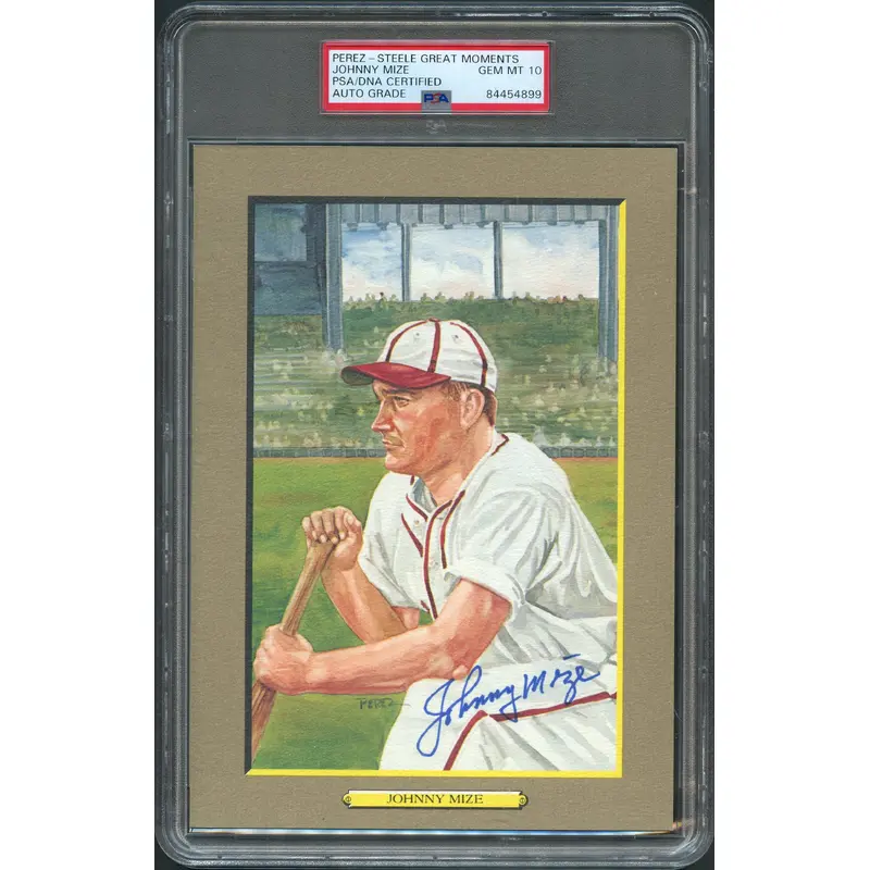 Johnny Mize Signed Postcard PSA/DNA Auto 10 Slabbed Autographed Yankees