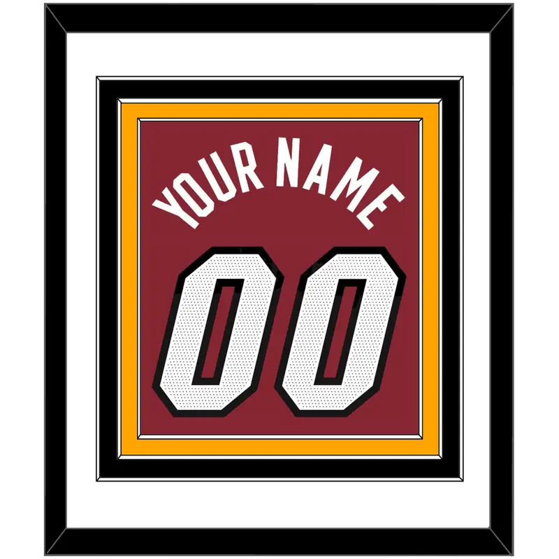 Miami Name & Number - Red Statement - Triple Mat 1