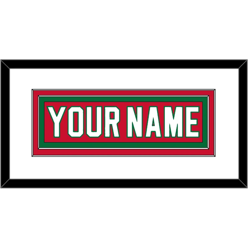 New Jersey Nameplate - Heritage Red (2010-2017) - Double Mat 1