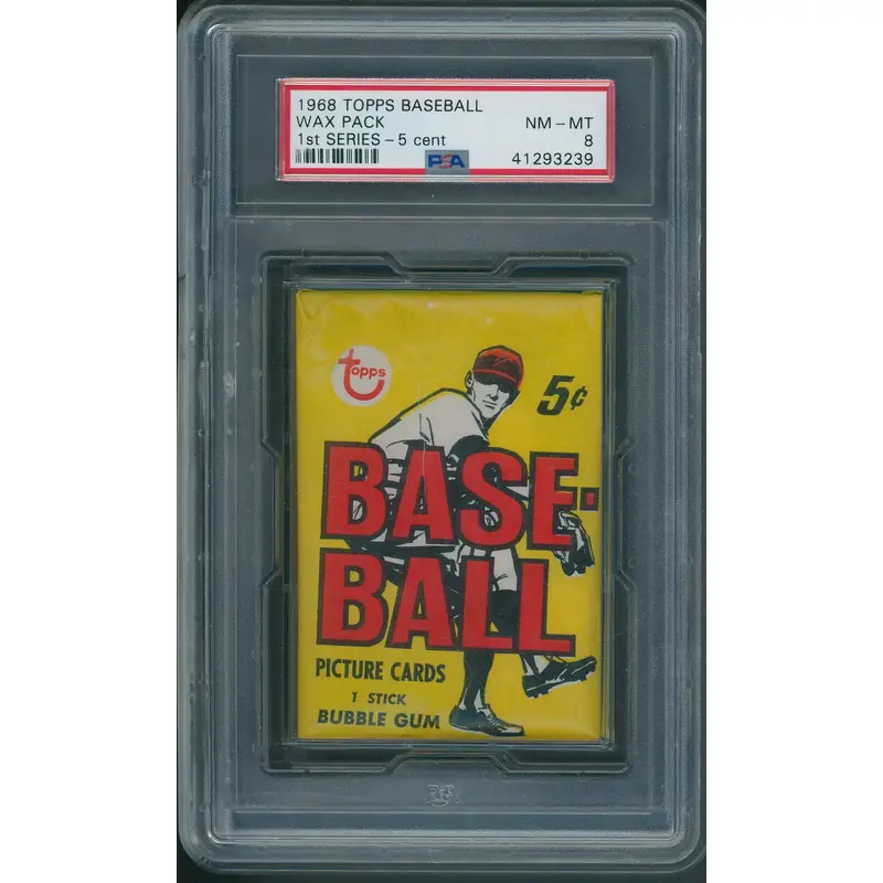 1968 Topps Baseball Unopened 1st Series 5 Cent Wax Pack PSA 8 *3239