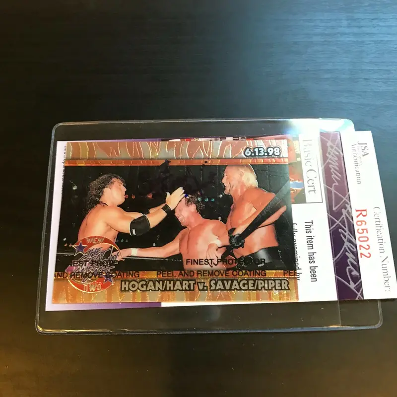 Bret "Hitman" Hart Signed Autographed Wrestling Card JSA COA