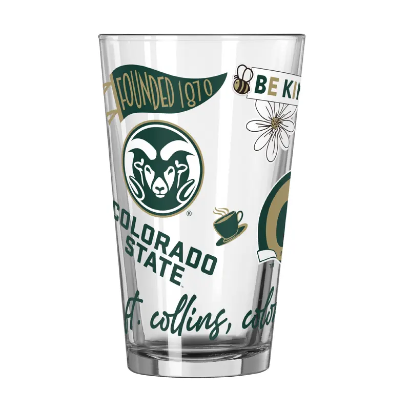 Colorado State 16oz Native Pint Glass