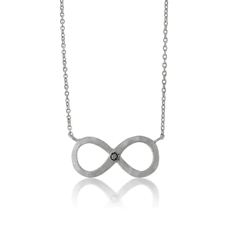 Sterling Silver Infinity Necklace - Matte