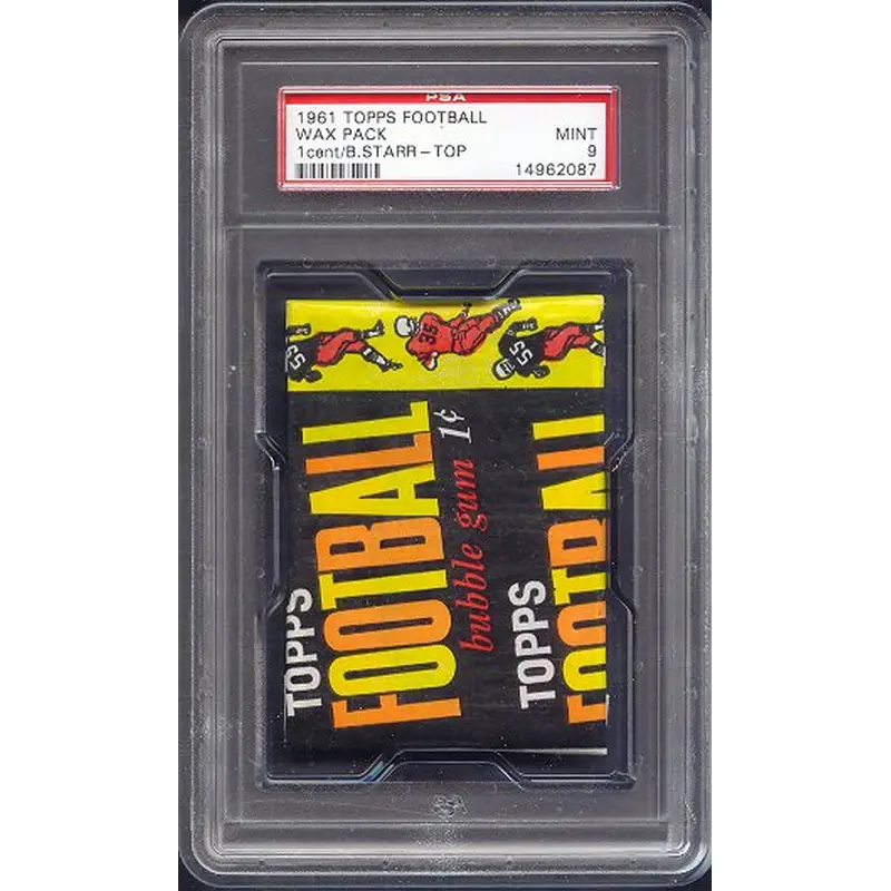 1961 Topps Football Unopened 1 Cent Wax Pack PSA 9 Starr