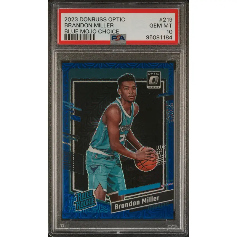 Brandon Miller 2023 Donruss Optic Rookie #219 Blue Mojo Choice #6/24 PSA 10 Gem Mint