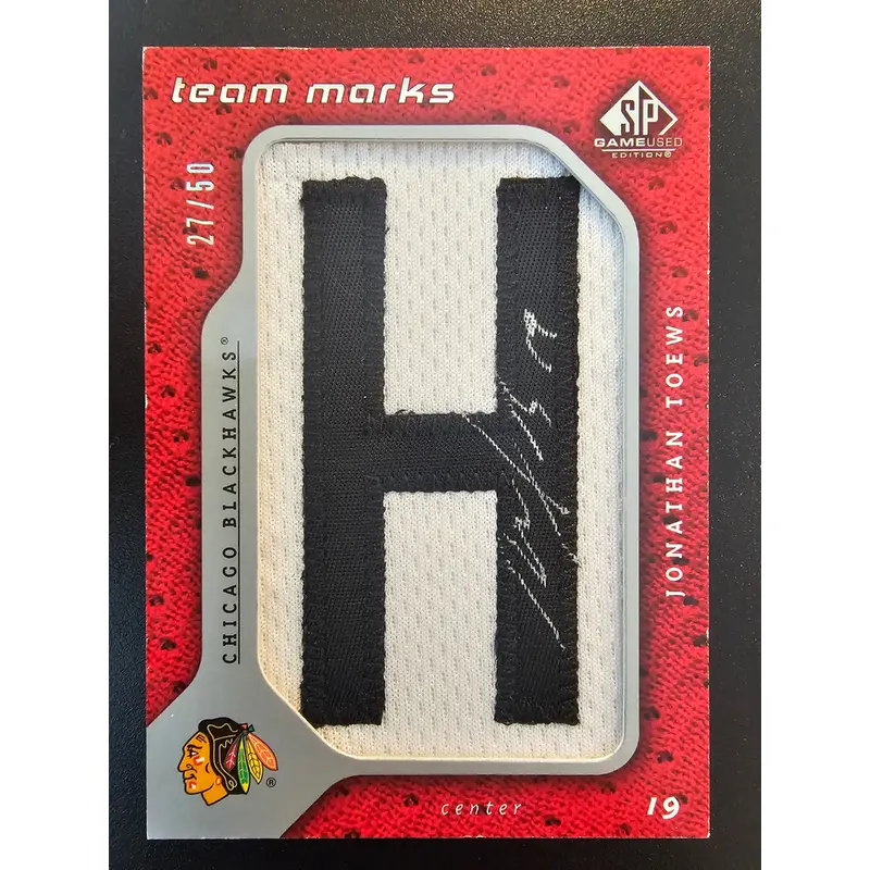 2008-09 Upper Deck SP Game Used Edition - Team Marks Jonathan Toews #TM-JT /50