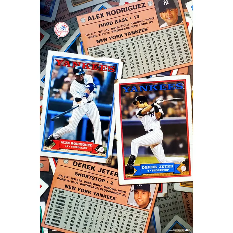 Alex Rodriguez and Derek Jeter "Retro Cards" New York Yankees Poster - Costacos 2004