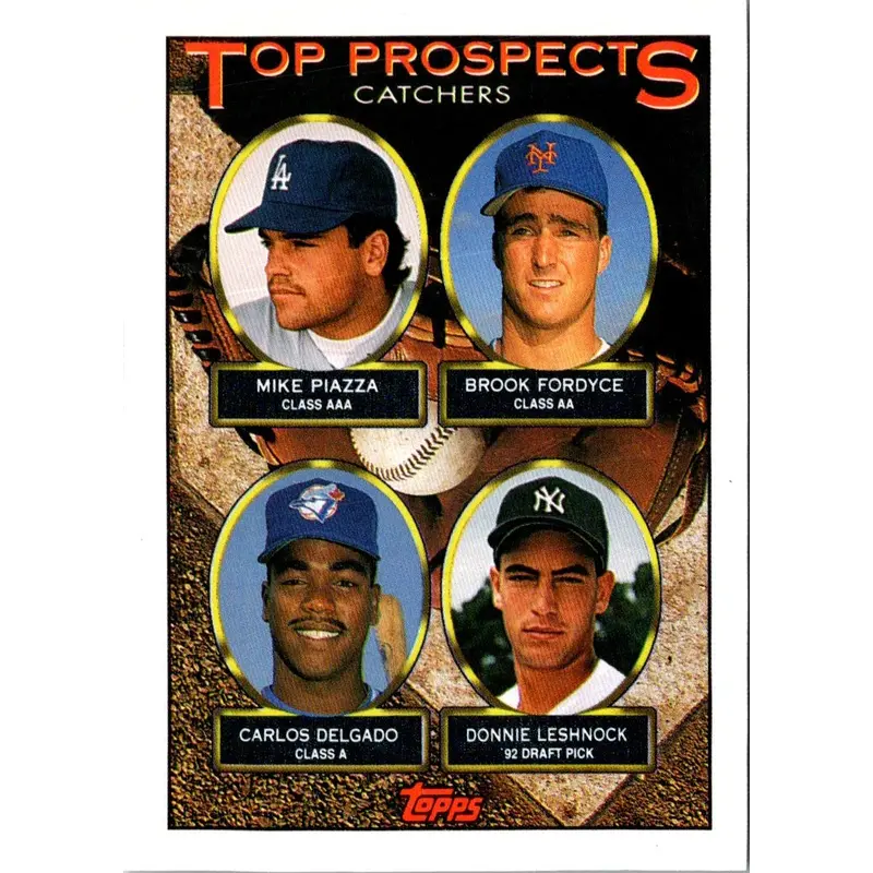 1993 Topps Gold Mike Piazza/Brook Fordyce/Carlos Delgado/Donnie Leshnock #701