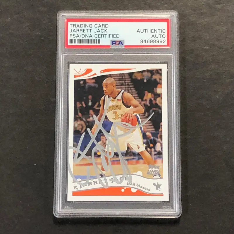 2005 Topps #242 Jarrett Jack Signed Card AUTO PSA Slabbed RC Trail Blazers