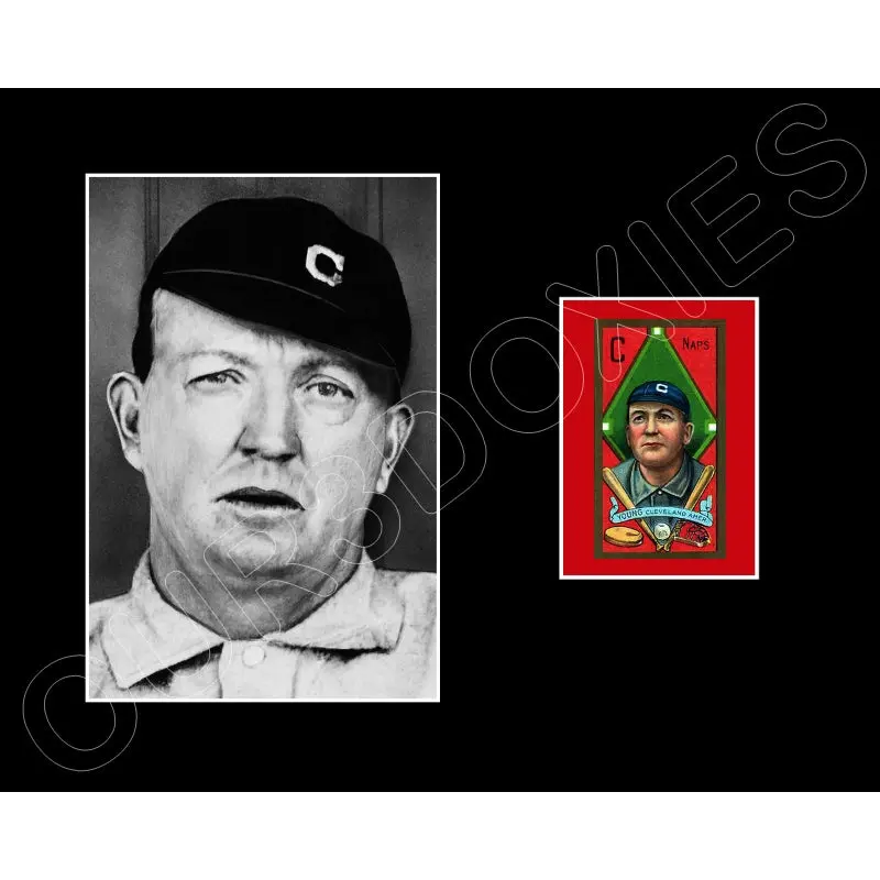 Cy Young T205 Card Matted Photo Display 8X10 - Cleveland Naps - 2290