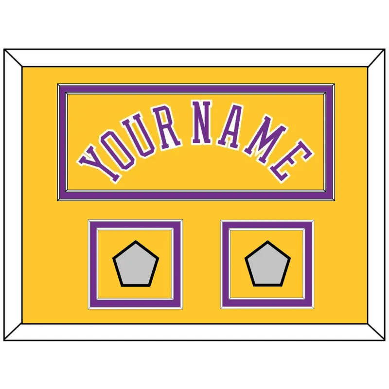 Los Angeles Name & 2 Champions Patches - Home Yellow (1978-1997) - Double Mat 3